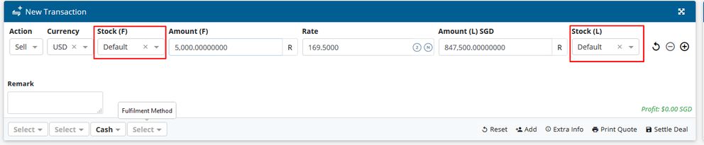 Transaction widget enhanced by multi-stock feature